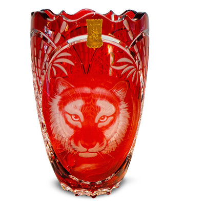 Red Tiger Vase 10" High