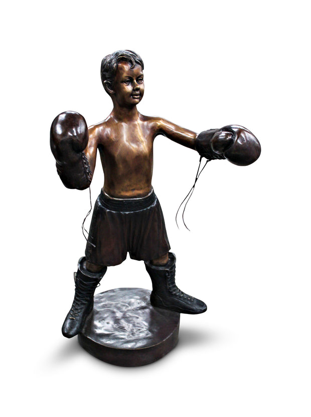 Boxing Boy on Base 23"L x 15"W x 41"H