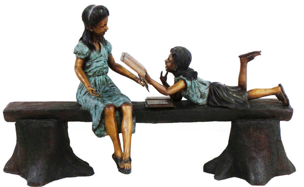 Two Kids Reading on Bench 30"L x 78"LW x 48"H