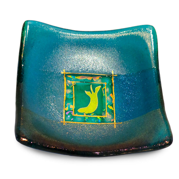 Jewelry Dish with Sea Lion, Green