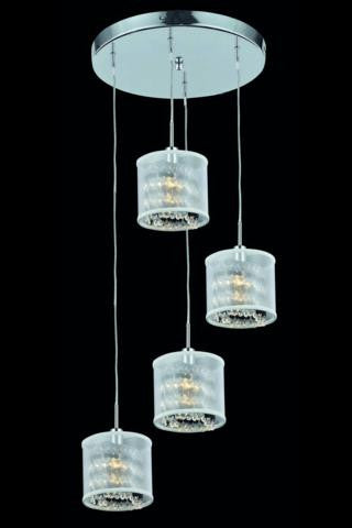 Mini Finish: Chrome Canopy: Round Pendant: Square   Crystal Color: Crystal (Clear) Red  Royal Measurements(Inches):  Length: Width/Diameter: 9.5 Height: 12"-48" (adjustable) Shade: D7" H6" Chain/Wire