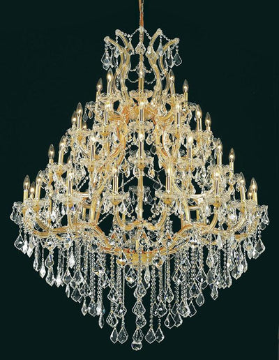 Maria Theresa Finish: Gold Crystal Color: Crystal (Clear) Royal Measurements(Inches):  Length: Width/Diameter: 46 Height: 62 Lights: 49