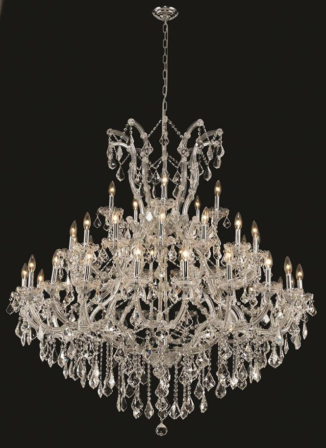 Maria Theresa Finish: Chrome Crystal Color: Crystal (Clear) Elegant Measurements(Inches):  Length: Width/Diameter: 52 Height: 54 Lights: 41