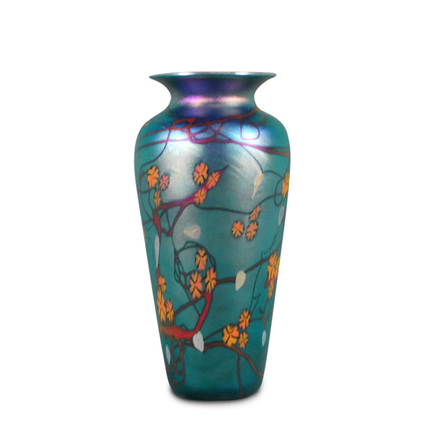 Blue California Poppy Vase 10"H x 6"D