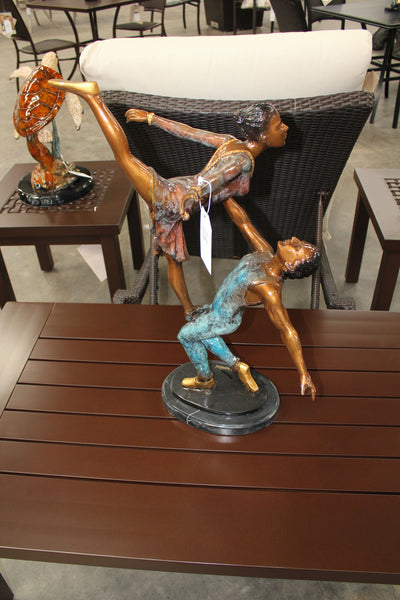 Ballerina Man and Lady on Marble Base - Special Patina 22"L x 10" W x 27"H