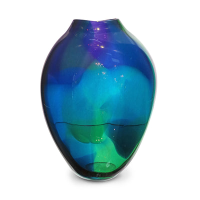 Blue Watercolor Small Vase 8" High