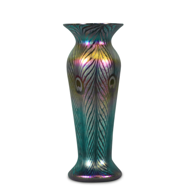 Classic Vase Blue Peacock -12" High