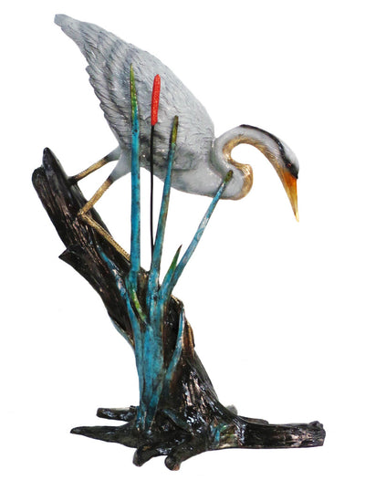 Crane on Tree - Special Patina 23"L x 37"W x 38"H