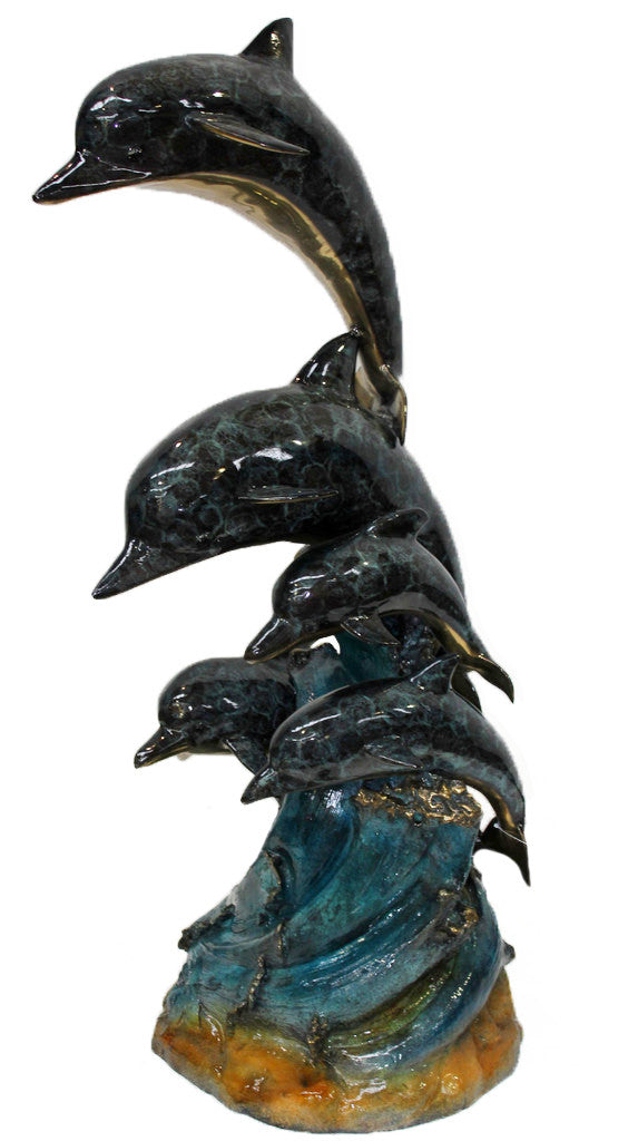 Five Dolphins - Special Patina 35"L x 35"W x 65"H