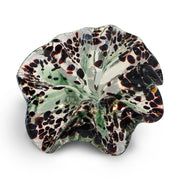 Green Art Glass Flower with Brown Spots 2