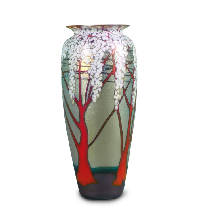 Gold Cherry Blossom Vase Medium 8"H x 3 1/2"D