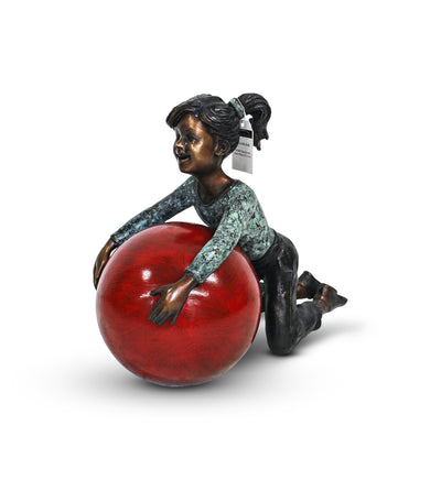 Girl with Ball - Green/Brown 23"L x 12"W x 18"H