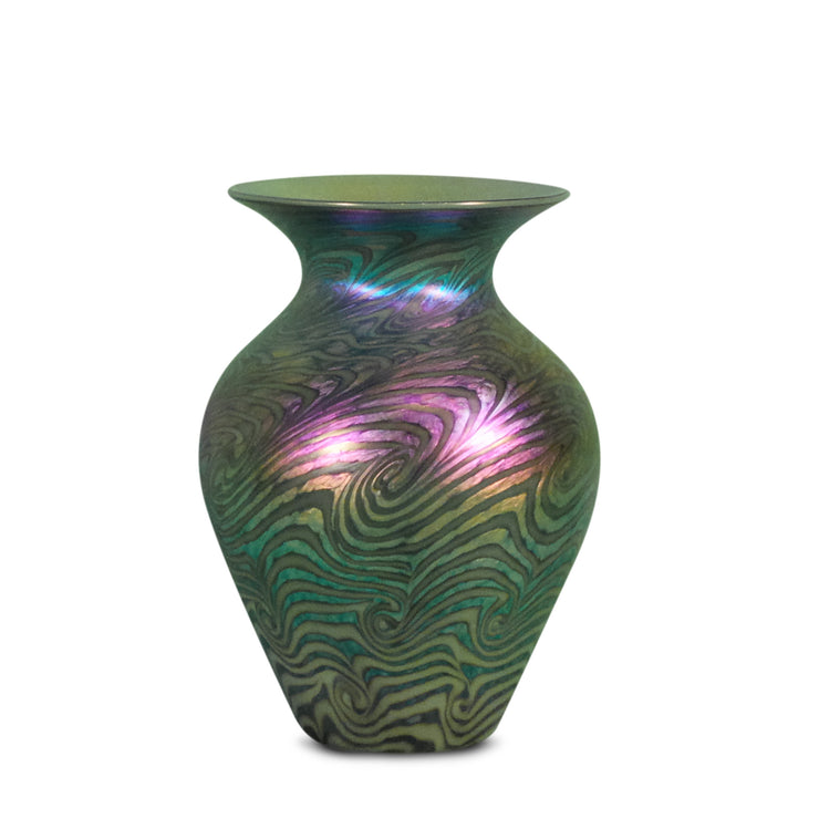 Heart Vase Jade Swirl- 7" High