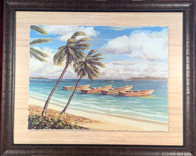 Boats at the Island Framed Print