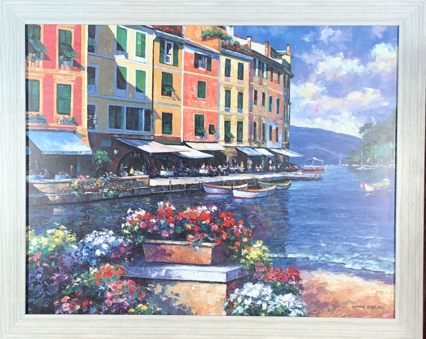 Cafe on the Canal Framed Print