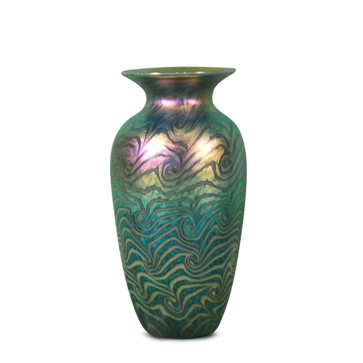 Large Vase Jade Swirl- 11" High