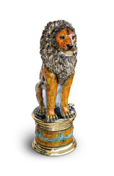 Lion with Base Special Patina - Right 22"L x 31"W x 65"H