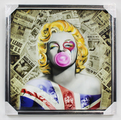 Bubble Gum Britian Embellished Giclee On Canvas  by Marc Rudinsky 52.5"W x 52.5"H