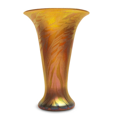 Petite Flare Vase Gold Moire on Gold- 8" High