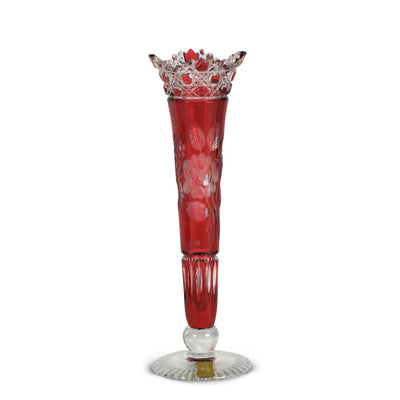 Red Vase 1024 Meissen Flower with London 9" High