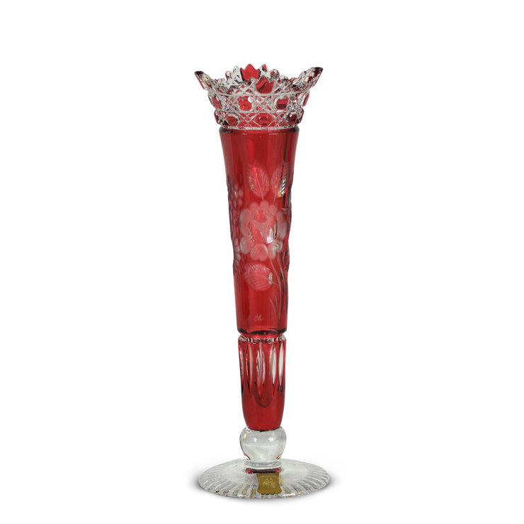 Red Vase 1024 Meissen Flower with London 9" High
