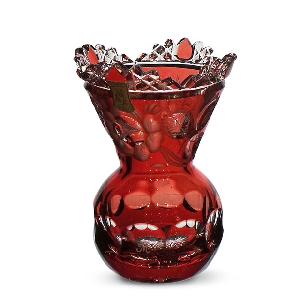 Red Vase 1055 Meissen Flower with London 4" High