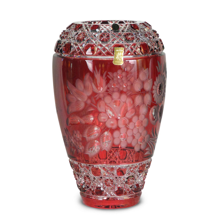 Red Vase 1378 Meissen Flower with London 10" High