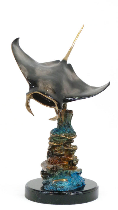 Sting Ray Marble Base - Special Patina 18"L x 14"W x 21"H