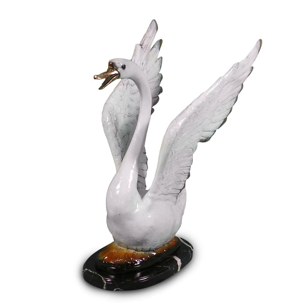 Swan Left with Marble Base 24"L x 11"W x 23"H