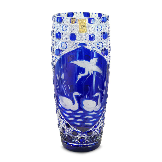 Blue Swan Vase 11" High