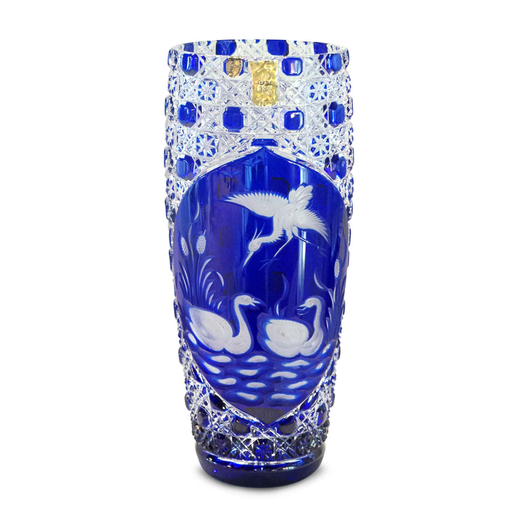 Blue Swan Vase 11" High