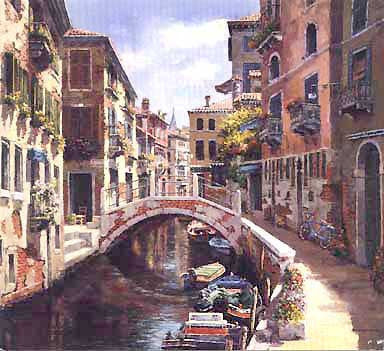 Venetian Vista Giclee on Canvas Limited Edition 13/375 by Park 29.25"W x 23.5"H
