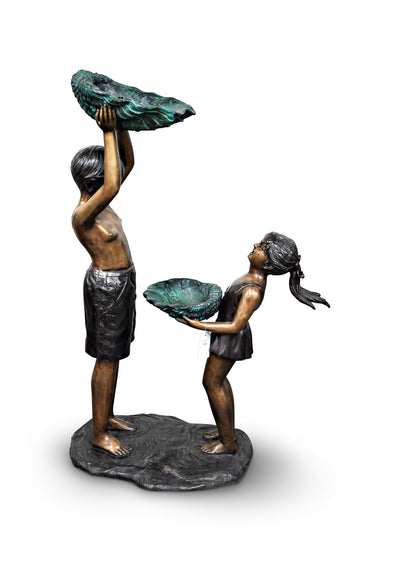 Boy and Girl with Shell 19"L x 32"W x 50"H