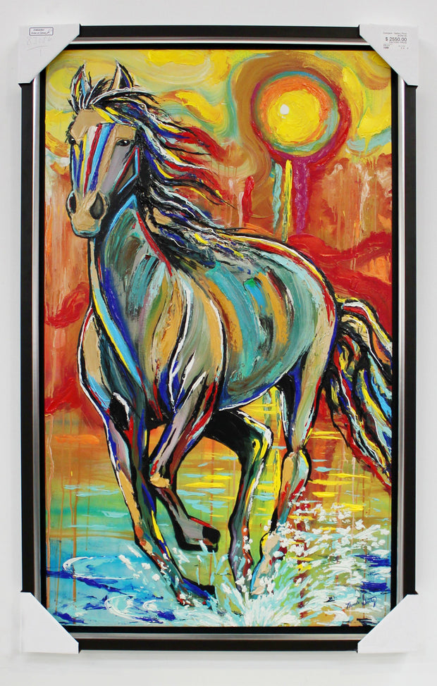 Horse Embellished Giclee On Canvas by Thomas Goetz 40.5"W x 64.5"H